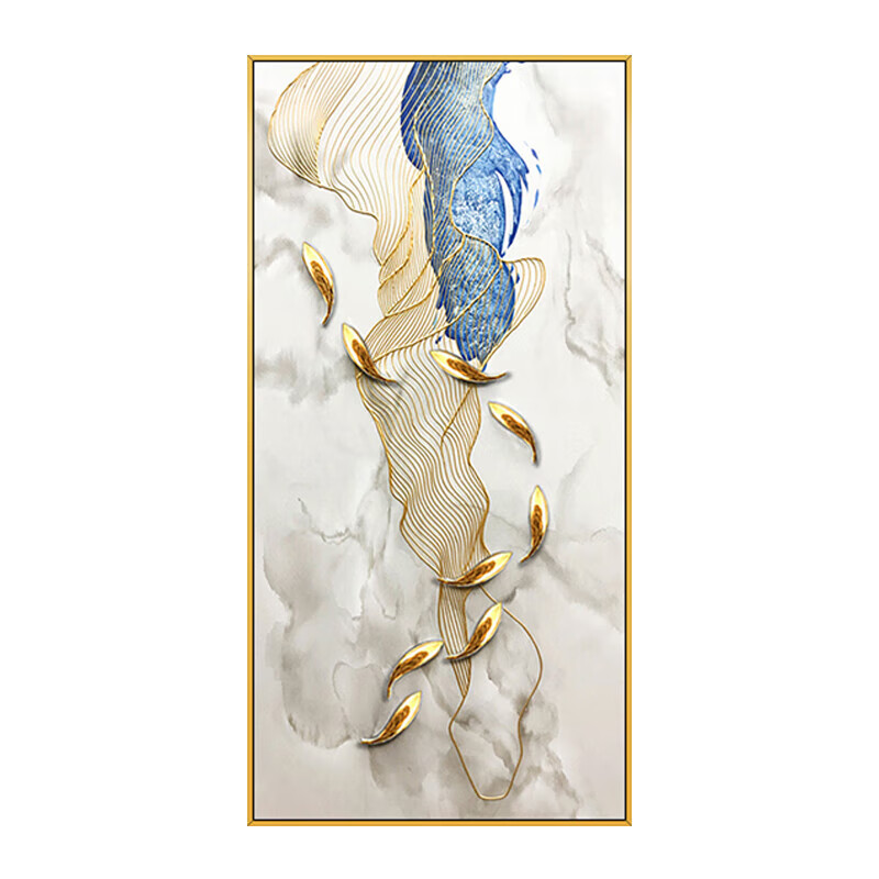 鱼图立体实物装饰画入户玄关过道走廊挂画力争上游挂画 a款 50*100cm