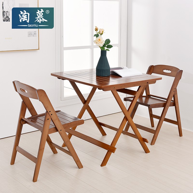 家用小饭桌便携式户外折叠摆摊桌正方形简易小桌子 单张/茶色80折叠桌