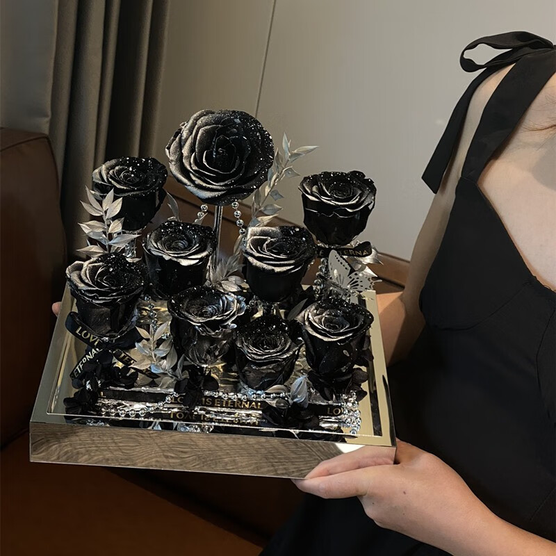素花诣进口永生花真玫瑰花园礼盒纪念日表白情人生日礼物送爱人闺蜜
