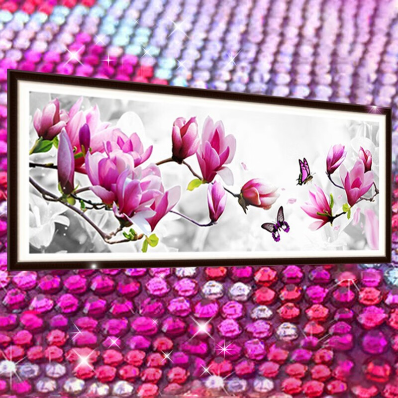 老街缘玉兰花2024新款手工diy水晶钻石画满钻3点钻贴钻5d砖石秀贴画