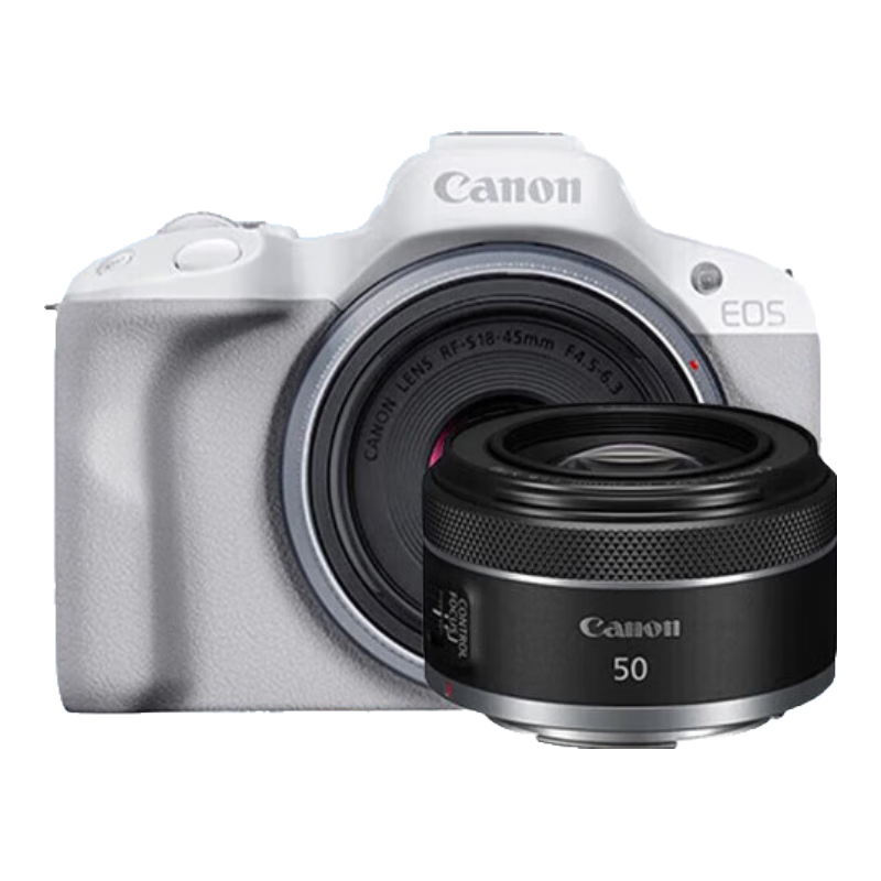���ܣ�Canon��EOS R50 ΢���뻭����� r50С�ɱ�Я Vlog����ֱ����� 4K����Ƶ  ѧ��΢����� ��ɫRF-S18-45+RF501.8��˫��ͷ�� �ײ��塾256G���ٿ�~����˫���~�߶����żܡ� 8698Ԫ(������)