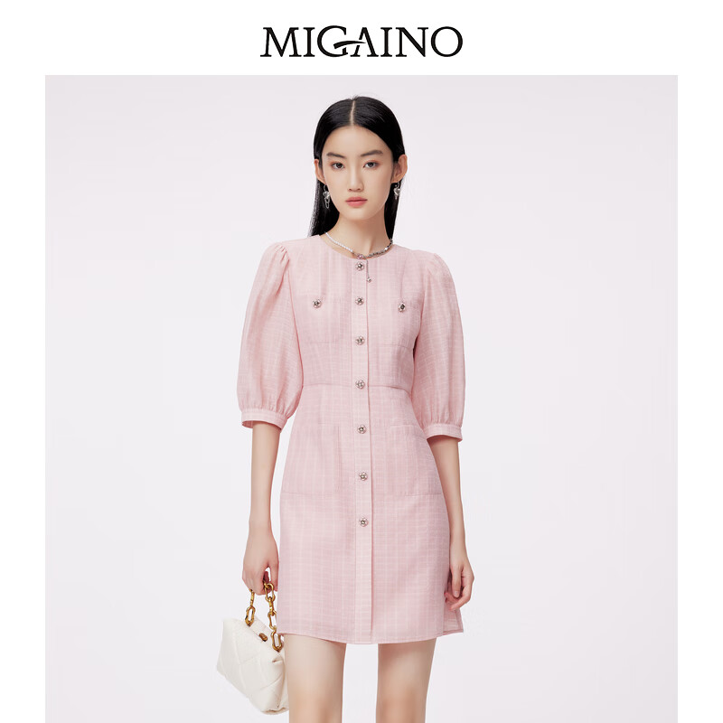 曼娅奴（MIGAINO）Migaino曼娅奴连衣裙MO14DA614 粉红色 160/84A/M