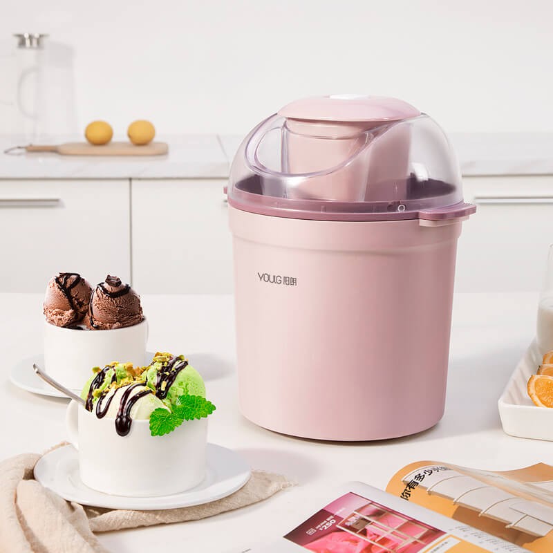 阳朗（YOULG）冰淇淋机酸奶冰激凌机家用雪糕机 粉红色