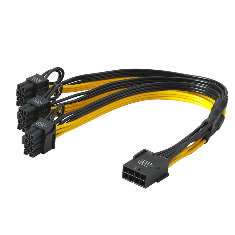 尘土 16awg铜线电脑显卡6pin转显卡8pin/6pin/6 2pin延长线一分三8pin