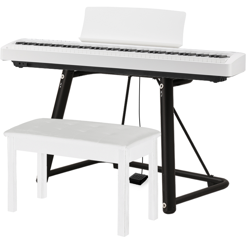 卡瓦依（KAWAI）电钢琴ES120  成人儿童初学入门考级 卡哇伊智能蓝牙电子钢琴 ES120白色+稳固U架+单踏板+礼包