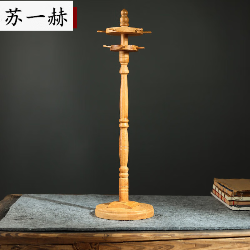 毛笔架毛笔挂架红木圆盘毛笔架笔挂笔架毛笔架圆形可旋转笔挂毛笔