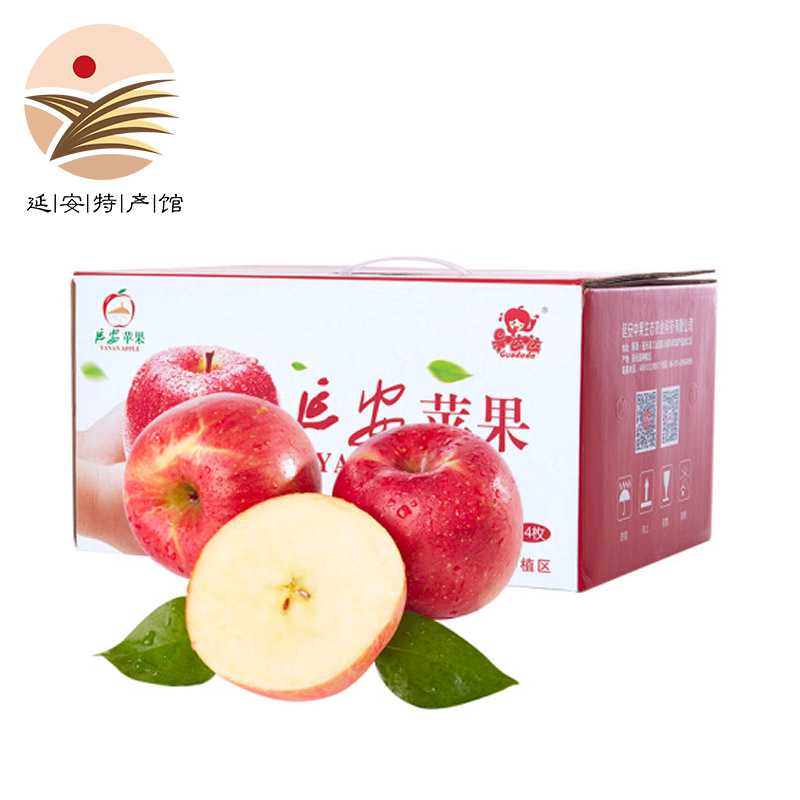 【果哒哒】陕西延安红富士苹果水果礼盒精品85mm 24枚   洛川红富士苹果 线下同款