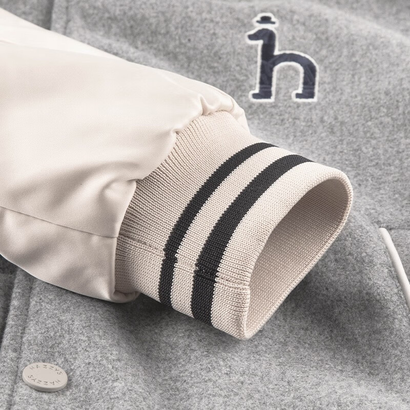 哈吉斯(HAZZYS)品牌童装男女童棉服冬新品舒适保暖翻领时尚简约活力棉服 藏蓝 145