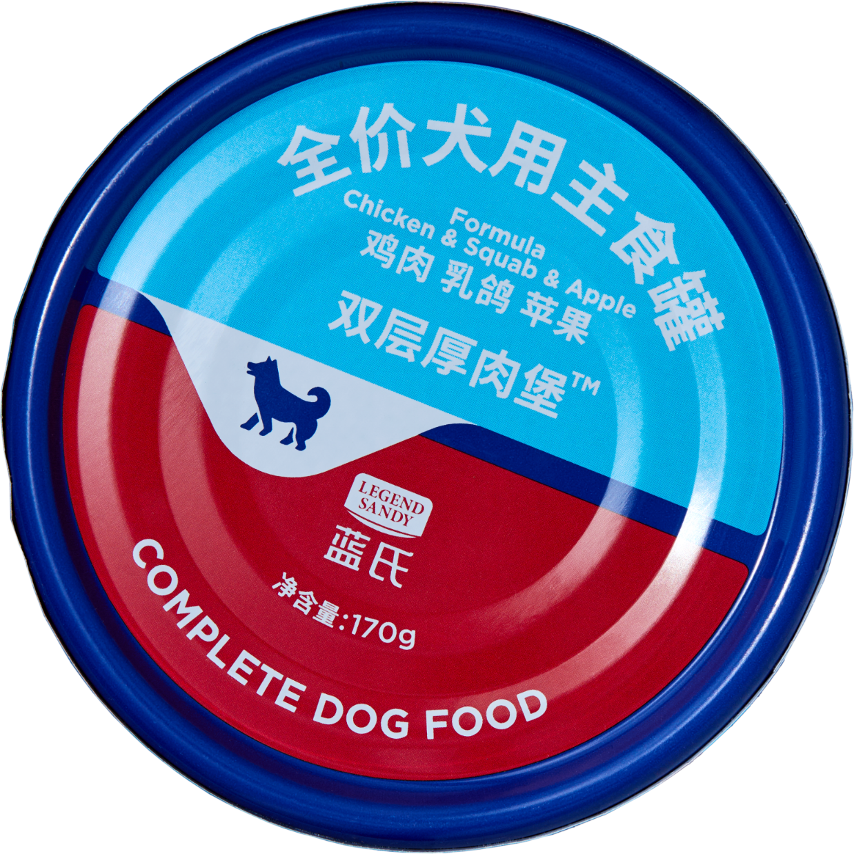 LEGENDSANDY蓝氏全价宠物犬主食罐双层厚肉0添加狗狗罐头鸡肉乳鸽苹果170g