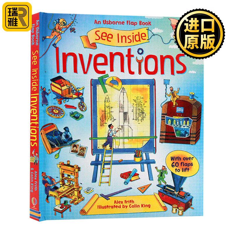 进口原版 usborne see inside inventions 看里面 揭密发明 大开本