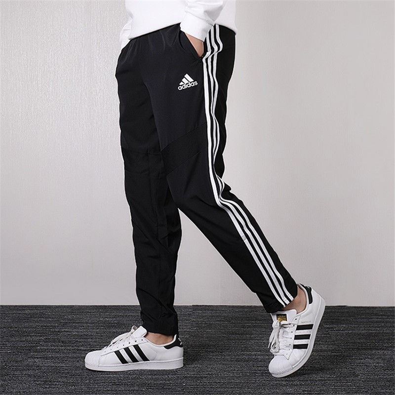 阿迪达斯 (adidas)男裤新款运动裤足球训练裤舒适梭织小脚裤长裤  d