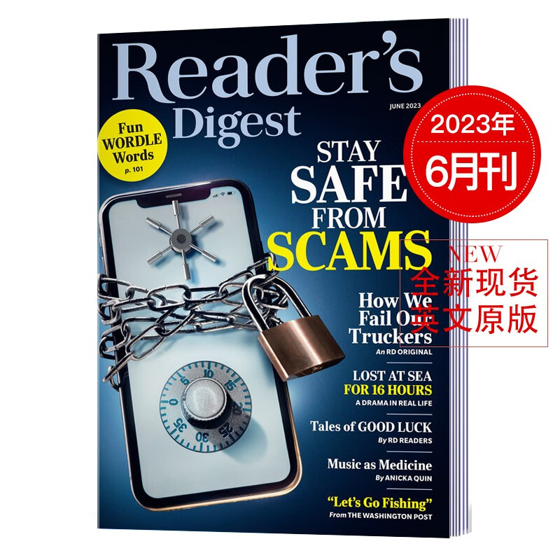 【单期】Reader's Digest 美国版读者文摘杂志小开本 单本现货2026/23/24/年月刊 文学文摘期刊杂志英语英文杂志 2023年6月刊