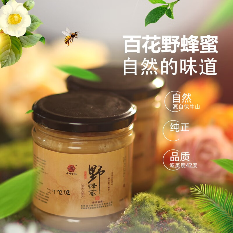 土蜂蜜巢蜜百药花蜜伏牛山深山野花蜂蜜河南南阳西峡特产蜂巢蜜 450g