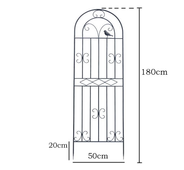 铁线莲爬藤架蔷薇月季种植庭院栅栏户外花架支撑杆铁艺爬藤花架网 黑色单件（宽50高180）现货 中等