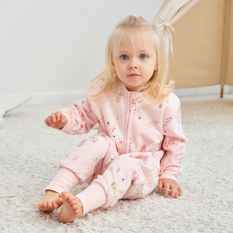 甜蜜礼物四季单层分腿睡袋春夏秋冬新款婴幼儿童男女宝棉分腿睡袋家居服 单层【春秋22-28度】粉色兔子 90码(身高80-95CM)12-24个月