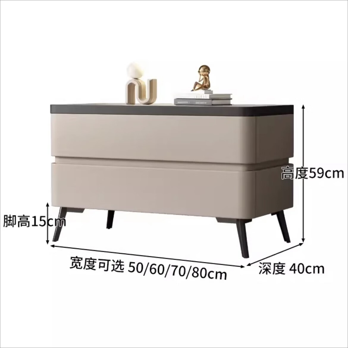 大凉溪木业大尺寸加宽实木床头柜简约现代轻奢高级感70cm宽家用大户型