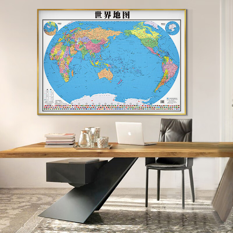 2023新版中国地图挂画可标记办公室世界