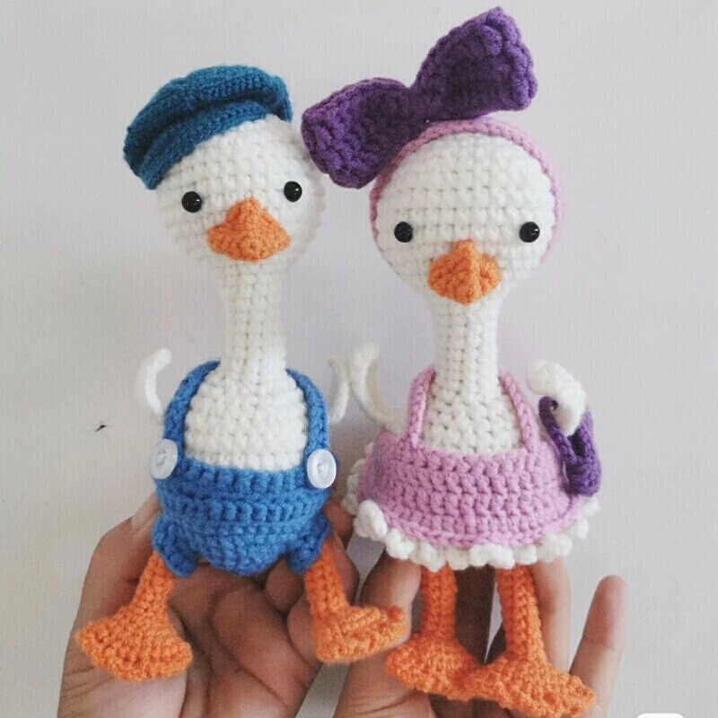 材料包毛线编织钩针变换装娃娃挂件可爱生 你好鸭 非成品(工具  教程)