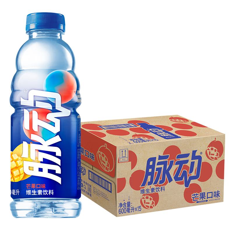 Mizone 脉动 芒果口味 600ML*15瓶 维C低糖维生素出游做运动饮料必备