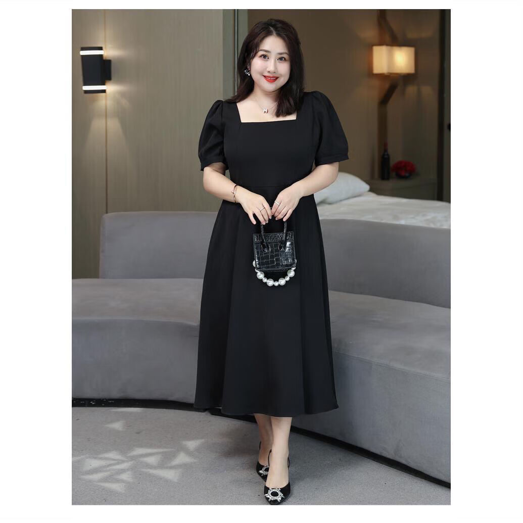 知特(zhite)长裙夏季到脚踝显瘦大码特300斤连衣裙