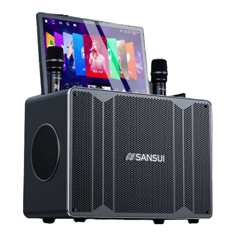 山水（SANSUI）家庭ktv音響套裝2025新款移動便攜戶外K歌廣場舞視頻點歌機卡拉ok功放ktv戶外一體機無線藍牙音響 E90PLUS旗艦版【+拉桿包+支架】 智能AI語音正版點歌機