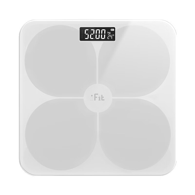 iFit 体重秤家用电子秤小型耐用精准人体称重 精准体重秤白色【电池款】