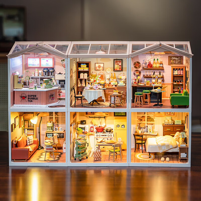 若来(rolife)超级世界商店diy小屋积木六宫格立体拼图成人拼插拼装