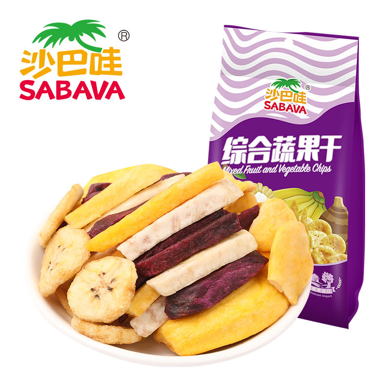 沙巴哇（SABAVA） 综合蔬果干果蔬脆休闲健康零食 办公室分享小零食追剧神器 综合蔬果干230g*3袋