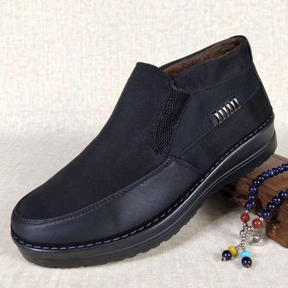 vjwk老人男宽头大脚骨鞋冬季老北京男加绒中老年爸爸鞋加肥48加大49特