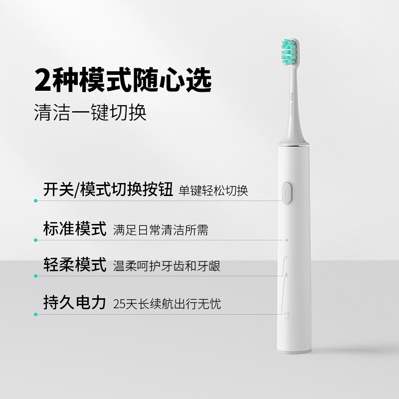 小米（MI）米家声波电动牙刷T300成人充电式智能防水震动 米家声波电动牙刷T300 米家声波电动牙刷T300