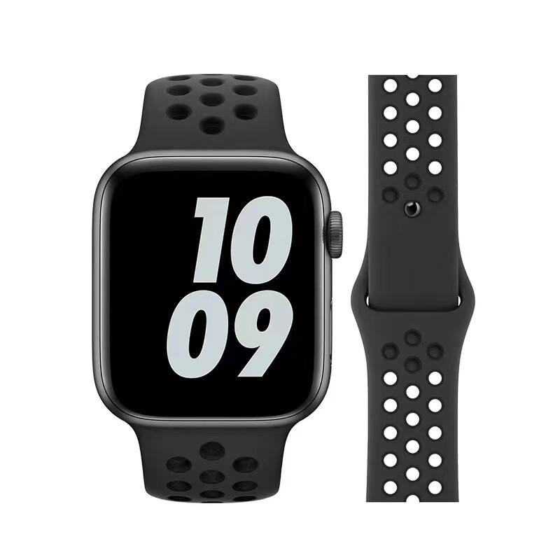 富盈讯 苹果se表带男女通用apple watch8/7/6/5代手表腕带硅胶耐克版