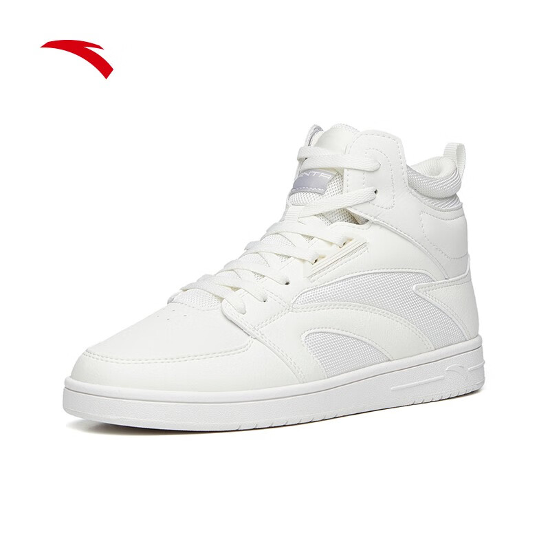 安踏(anta)【待白】安踏街顽高帮板鞋女鞋休闲鞋滑板运动鞋122238067