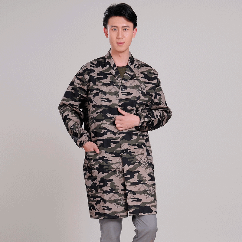 长袖迷彩大褂工作服男女搬运服防污耐脏长款劳保服工厂车间装卸服工装