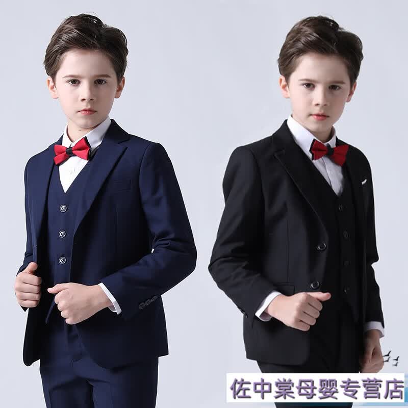 迪士尼（Disney）男童西装套装2023春秋款新款童装儿童西装儿童礼服主持钢琴表演服 藏蓝色春秋款三件套(外套裤子马 140cm怎么样,好用不?