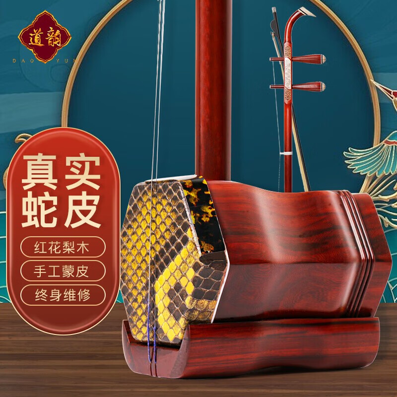 道韵初学者二胡民族乐器 专业演奏考级成人男女生初学入门练习乐器 红木二胡升级款（初学推荐）