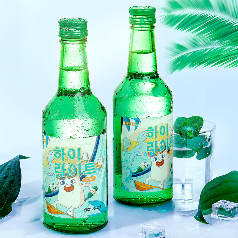 海莱特韩国烧酒竹炭酒韩国清酒原装进口酒利口酒低度果酒中秋送礼聚会 原味360ml*1瓶