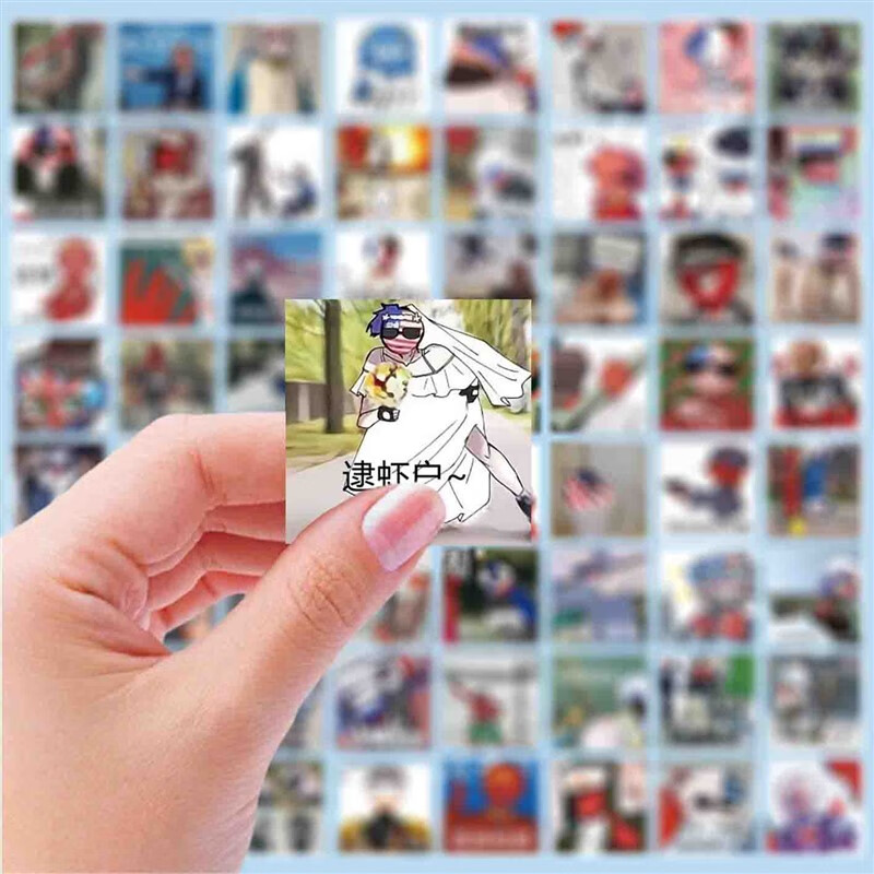 ch俄瓷美英法countryhumans五常搞笑可爱ins 国家拟人表情包-78枚贴纸