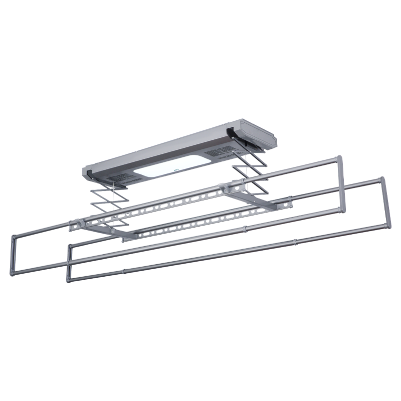 戀晴超薄電動晾衣架隱形自動升降陽臺照明遙控嵌入隱藏式智能晾曬衣機 語音款9313E-S 多功能伸縮桿