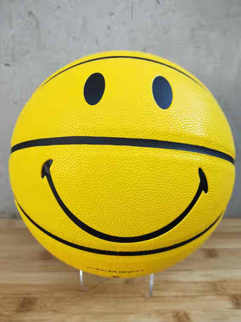 凯史5号篮球幼儿园蓝白小学生儿童笑脸黄色微笑卡通青少年室内外746号 黄色裸球不配件 七号篮球(标准球)