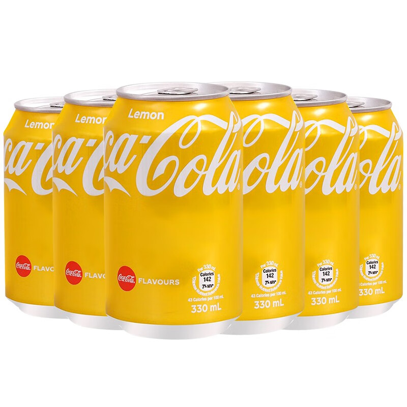 可口可乐中国香港网红可乐柠檬味可乐/零度可乐罐装碳酸汽水饮料330ml