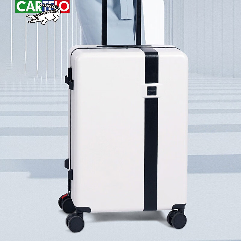 卡帝乐鳄鱼（CARTELO） 智能电动助力行李箱感应拉杆箱随行可跟坐骑行旅行自动走代步 白色 20寸