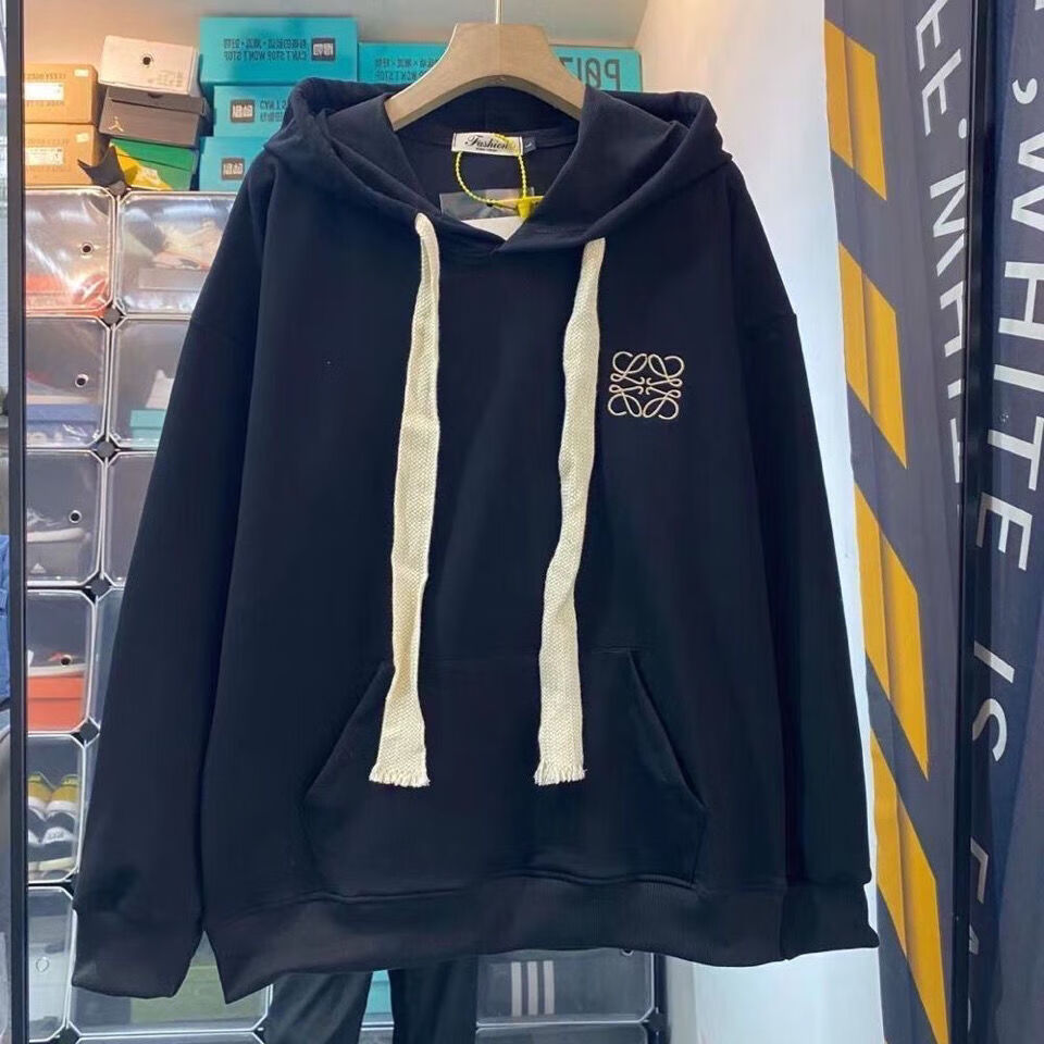 希尾  情侣卫衣带帽秋冬季长绳连帽卫衣刺绣百搭男女连帽卫衣 藏蓝色