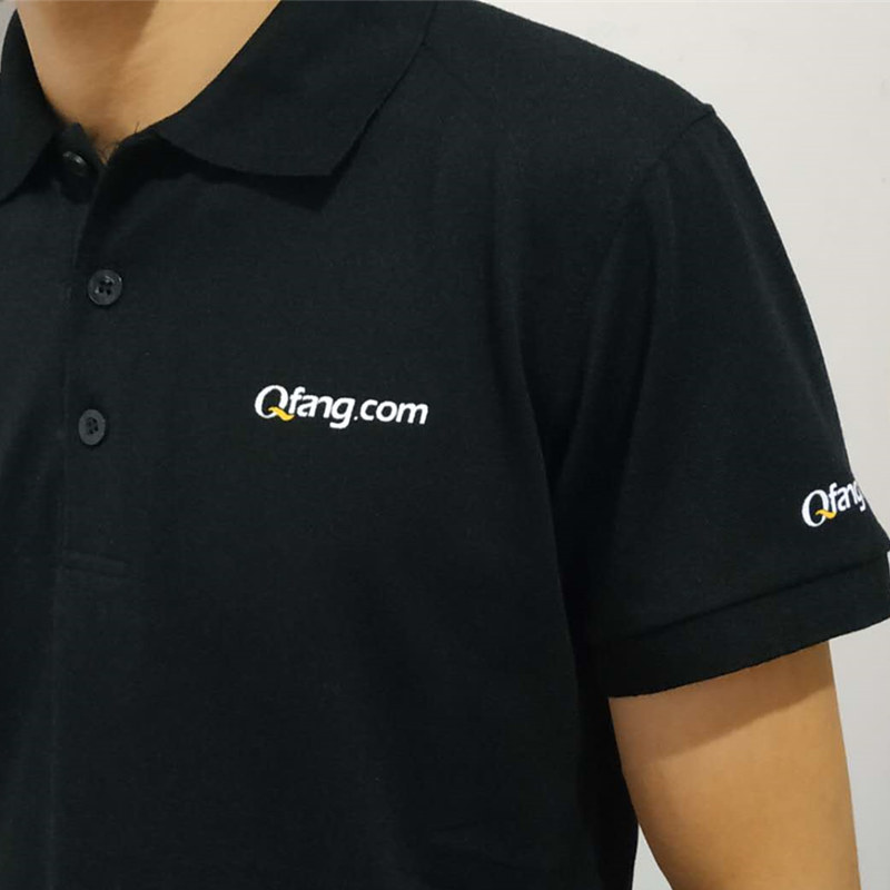 予瑾 21世纪不动产工装q房黑t中介衣服q房网工作服定制t恤短袖黑色工