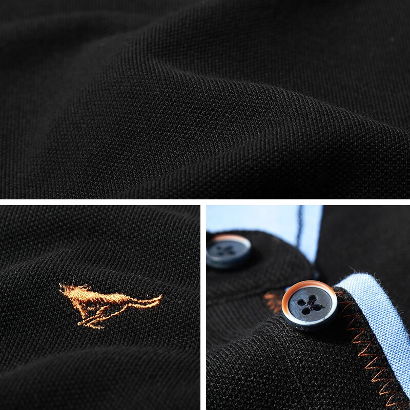 七匹狼刺绣狼标polo衫