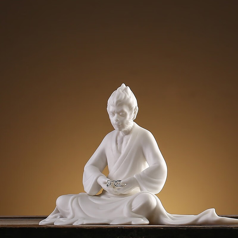 品玄关工艺品新中式造景办公室摆设开业礼品乔迁礼物 jf立地成佛白瓷