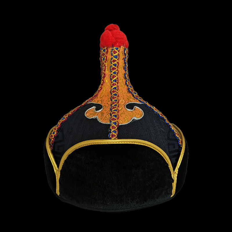 嵩允蒙古袍 男士蒙古帽民族舞蹈演出帽子蒙古服搭配配饰蒙古 黑色