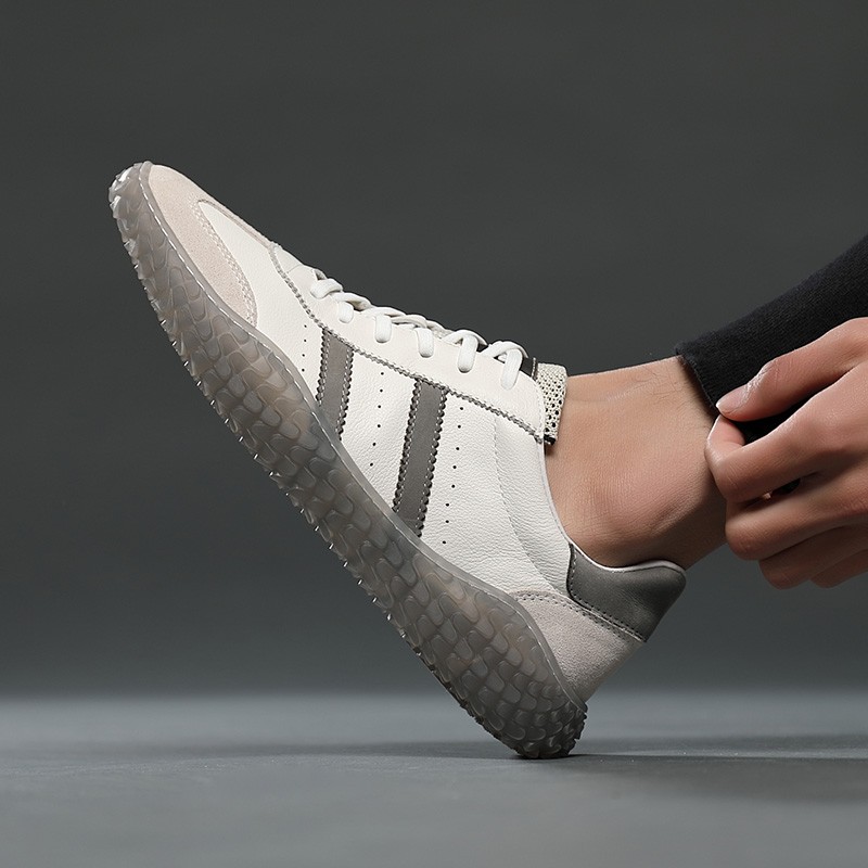 esqtjf软底皮鞋新款白色果冻底潮鞋男士运动休闲鞋百搭板鞋真皮小白鞋