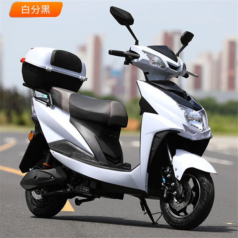 lulide雅迪款电动车战神96v电动摩托车踏板车高速爬坡外卖 豪华版白黑