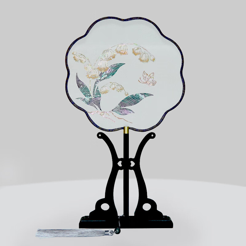 锦贝传说螺钿团扇中国风古代扇子汉服旗袍舞蹈扇古风扇子宫廷圆扇