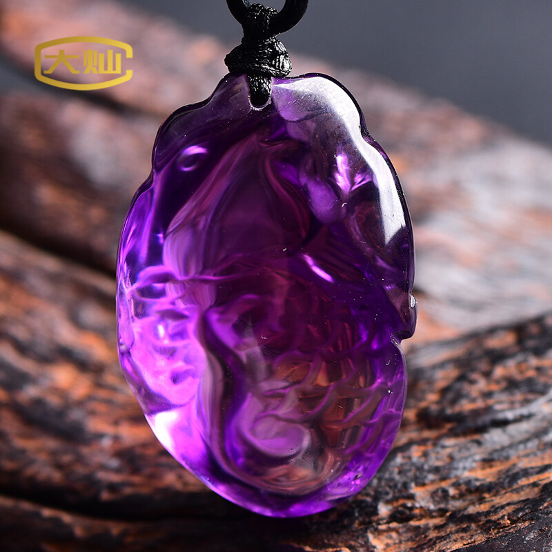 大灿 吉祥物 文昌鱼吊坠 考试金榜题名挂件 紫水晶锦鲤考运守生日礼物